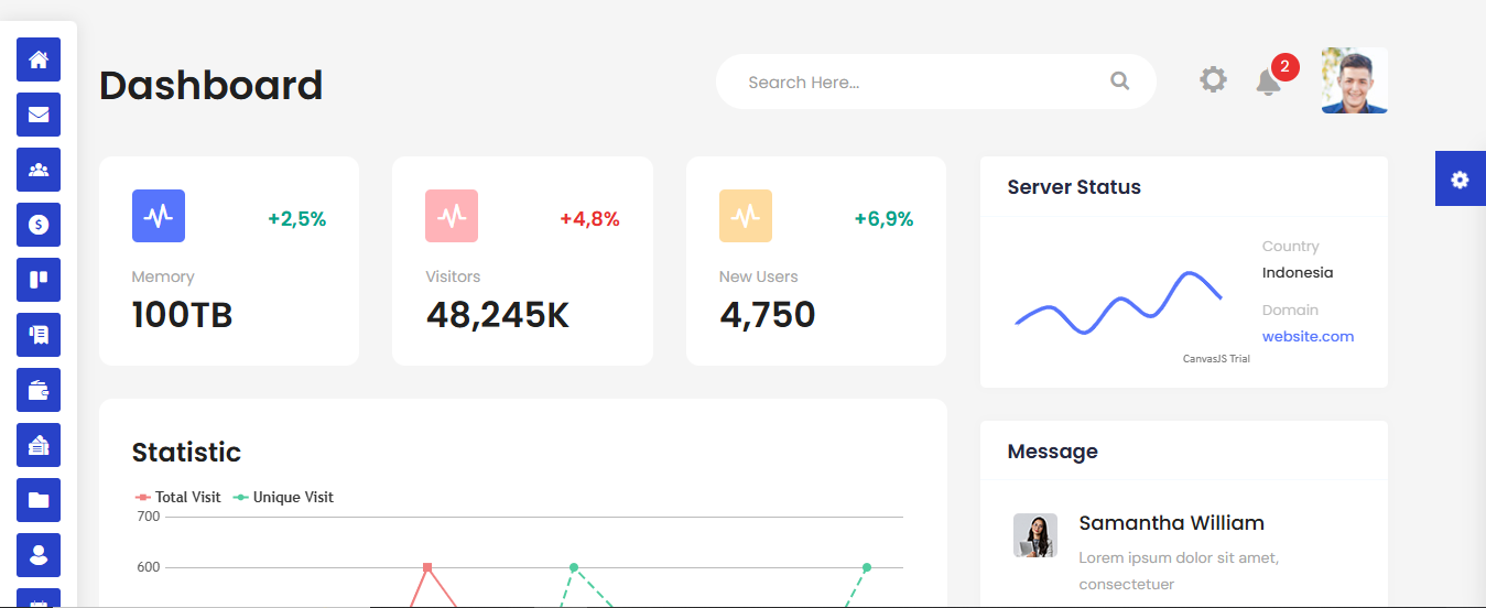 Atome Dashboard - Free HTML5 Admin Panel Template